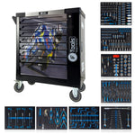 F-Tools Workshop Trolley 8 Full Drawers Side Storage Space (BK) image 0
