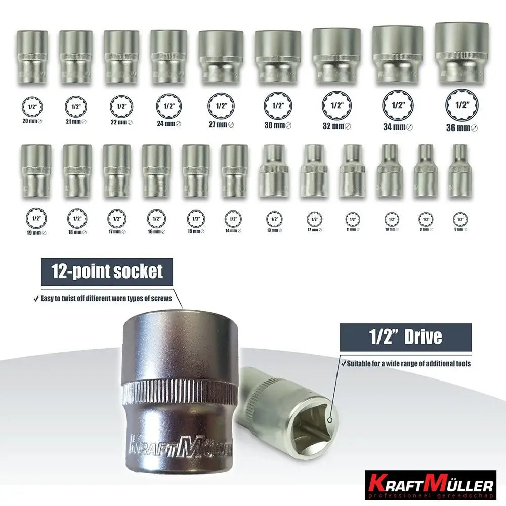 Set of 21 nuts with 12 and 6 point profile image 3